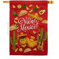 Cuadrilatero Viva Mexico Summertime Cinco de Mayo 28 x 40 in. Double-Sided Vertical House Flags CU3903934